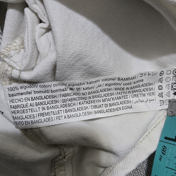 ZARA White Denim Shorts Overalls Size Medium - Picture 10 of 13